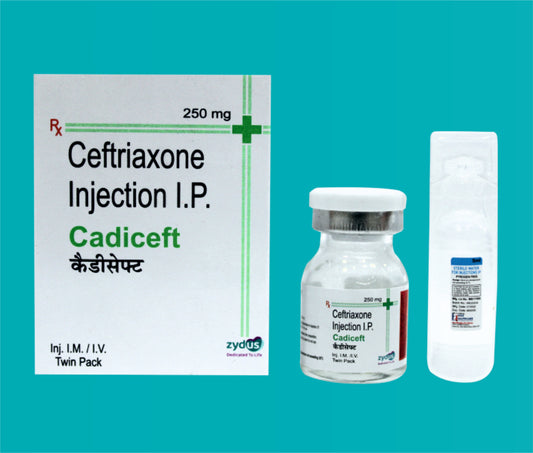 CADICEFT 250 INJ. Vial ( Ceftriaxone (as anhydrous) 250 mg ) by Zydus