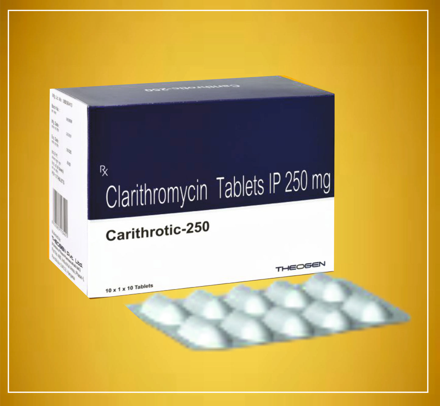 CARITHROTIC-250 10'S ( Clarithromycin (250Mg) ) By Theon