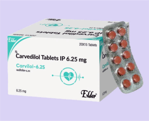 CARVILOL 6.25 TAB 15'S ( Carvedilol 6.250 MG
 ) by Elder