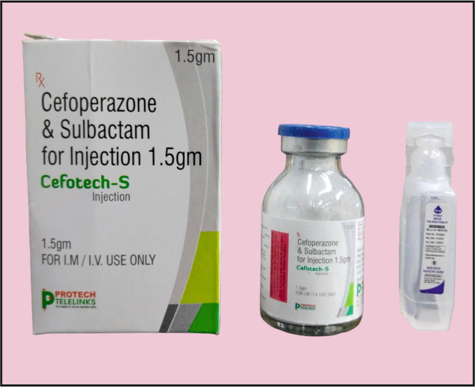 Cefoperazone 1 Gm+Sulbactum 500 Mg Dry (20 ML) CEFOTECH-S 1.5 by Protech