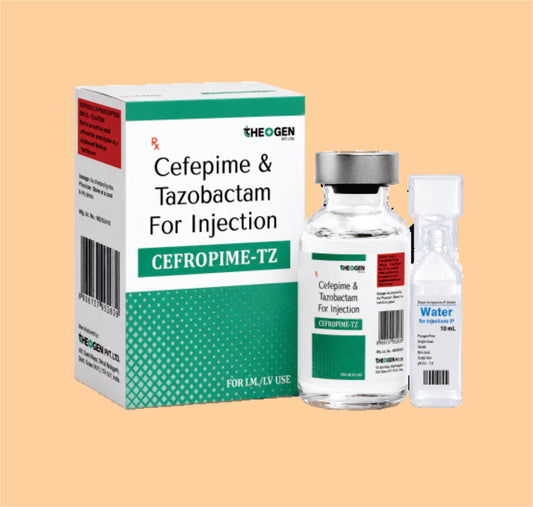 CEFROPIME-TZ INJ (20 ML VIAL WITH TRAY + 10 ML WFI) Each Vial Contains: Sterile Cefepime HydrochlorideIP 1000mg , sterile Tazobactam Sodium 125mg by Theon