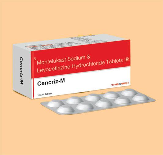 CENCRIZ M TAB (10X1X10) Each Film Coated Tablet Contains: Montelukast sodium IP Eq to Montelukast 10mg + Levocetirizine Hydrochloride IP 5mg  by Theon