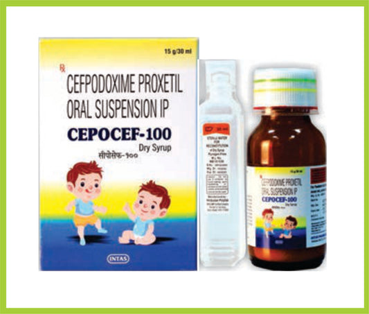 CEPOCEF-100 DRY SYRUP ( Each 5 ml of reconstituted suspension contains : Cefpodoxime Proxetil IP eq. to Cefpodoxime 100 mg ) by Intas