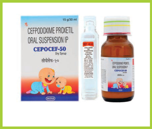 CEPOCEF-50 DRY SYRUP ( Cefpodoxime Proxetil 50mg/5ml ) by Intas