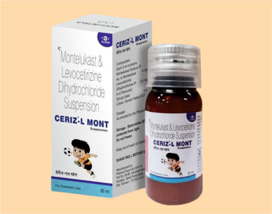 Ceriz - L Mont Suspension (30 Ml) pack 30Ml ( Levocetirizine 2.5 Mg + Montelukast 4 Mg (30Ml) ) by Alkem1