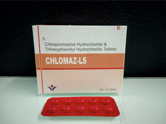 Chlorpromazine Hcl 50, Trihexyphenidyl Hcl 2 {Rate of 10 Tab} by Dellwich