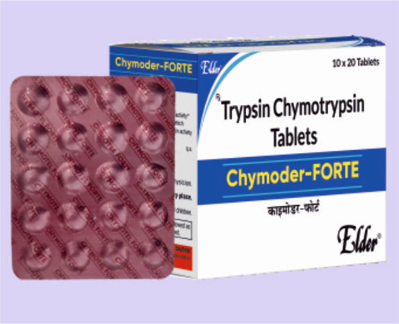 CHYMODER FORTE TABS 20'S ( Trypsin-Chymotrypsin (100000 au) ) by Elder