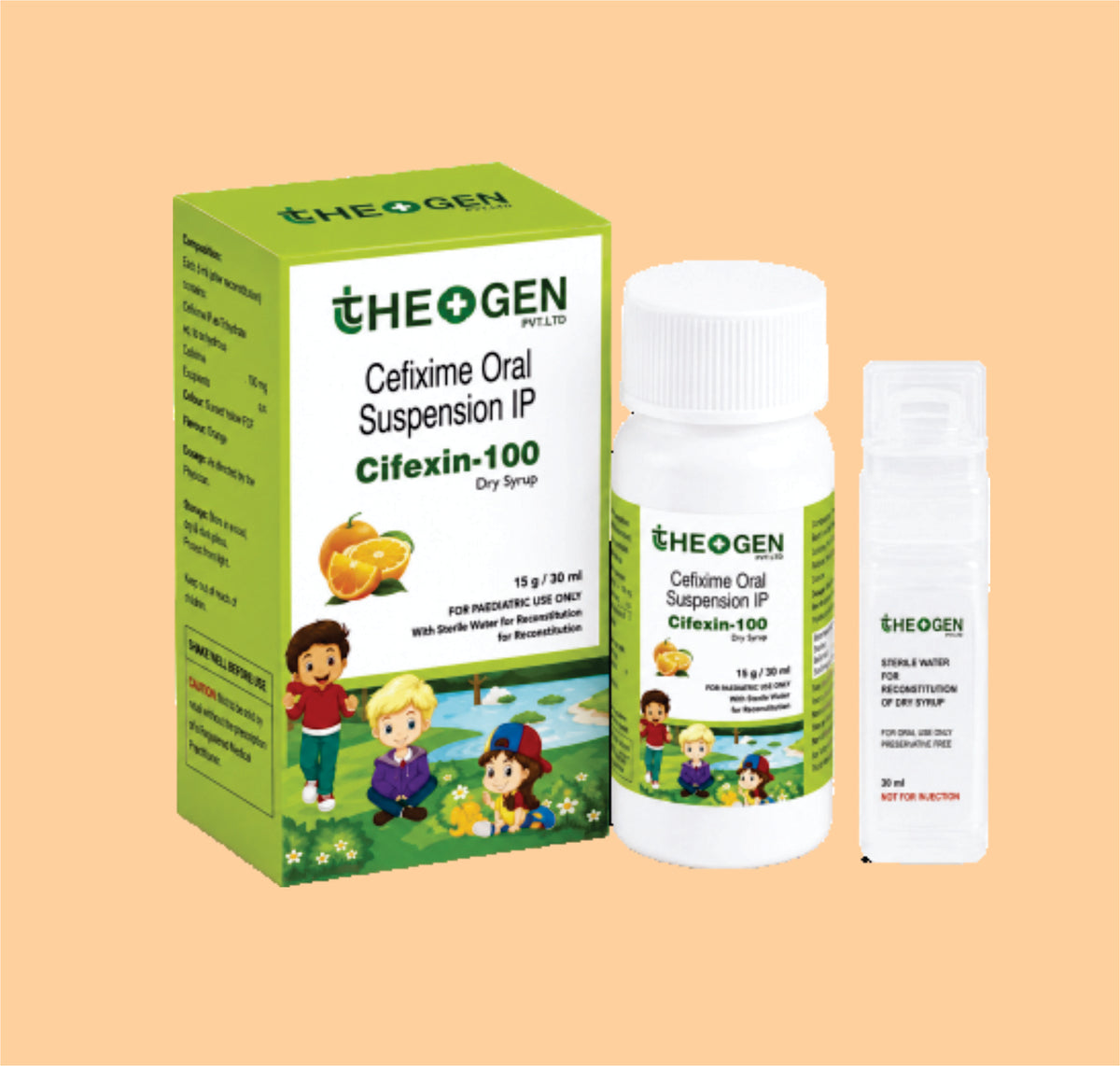 CIFEXIN-100 DS(GLASS BOTTLE WITH WIFI) (30ml ) Each 5ml of reconstituted Susp. Contains: Cefixime Trihydrate IP Eq to Anhydrous Cefixime 100mg by Theon