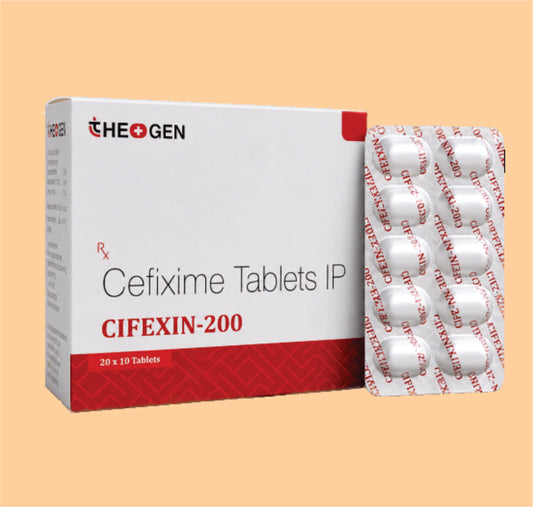 CIFEXIN-200 TAB ALU-ALU (20X10) (20x10 ) Each film coated tablet contains: Cefixime as Trihydrate IP Eq. to Cefixime Anhydrous 200mg by Theon