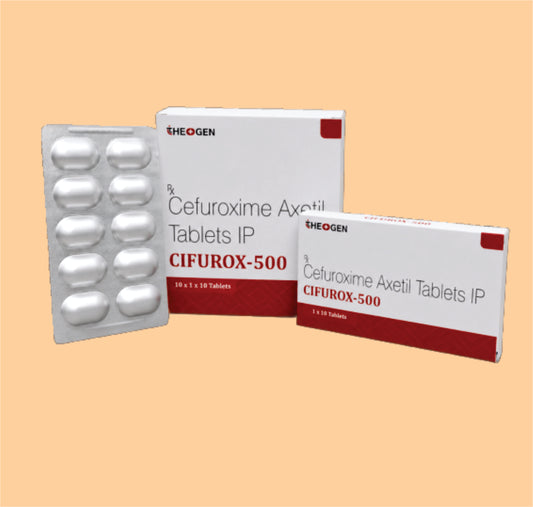 CIFUROX-500 TAB (10x1x10) (10x1x10) Each Film Coated Tablet Contains: Cefuroxime Axetil IP Eq to Anhydrous Cefuroxime 500mg by Theon