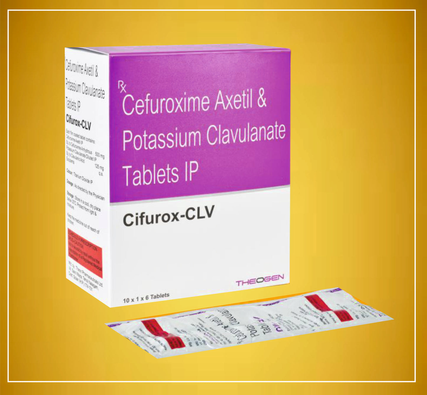 CIFUROX-CLV TAB 6'S ( Cefuroxime (500Mg) + Clavulanic Acid (125Mg) ) By Theon