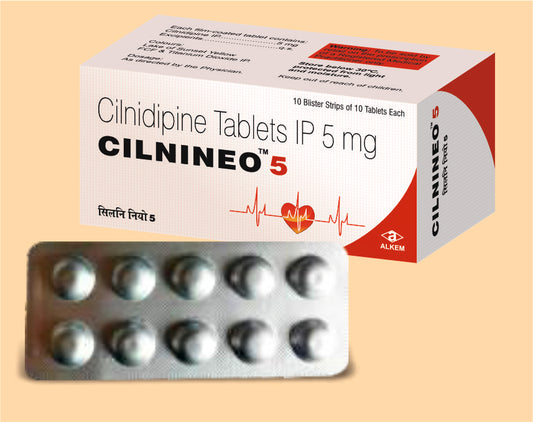 CILNINEO 5 TABLETS (10'S) ( Cilnidipine 5 Mg ) Alkem1