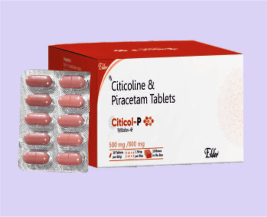 CITICOL P TABS (500+800MG) 10'S ( Citicoline 500mg+Piracetam 800mg
 ) by Elder