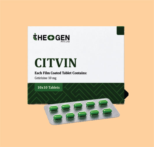 CITVIN GREEN (10x5x10) Each film coated tablet contain:-Cetrizine 10 mg by Theon