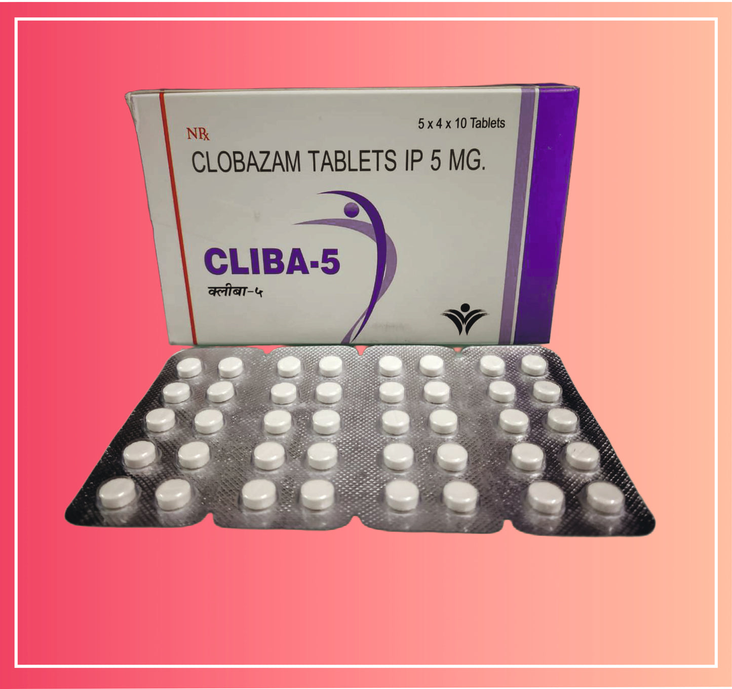 Clobazam 5  pack of {Rate of 10 Tab} by Dellwich