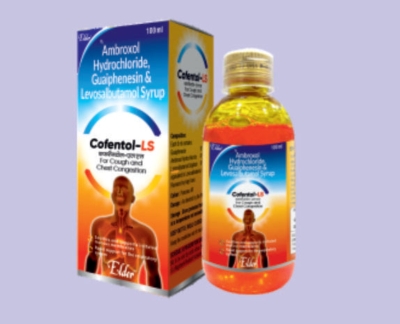 COFENTOL LS SYP 100ML ( Levosulbutamol 15mg, Ambroxol Hcl15mg,Guaiphenesin ,PNE 5mg, CPM  2mg,Menthol IP 1mg ) by Elder