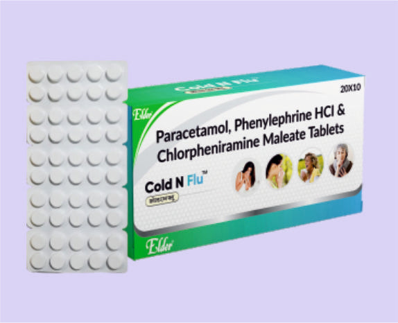 COLD N FLU TABS 10'S ( Paracetamol 500mg,Phenylephrine 10mg, CPM 4mg ) by Elder