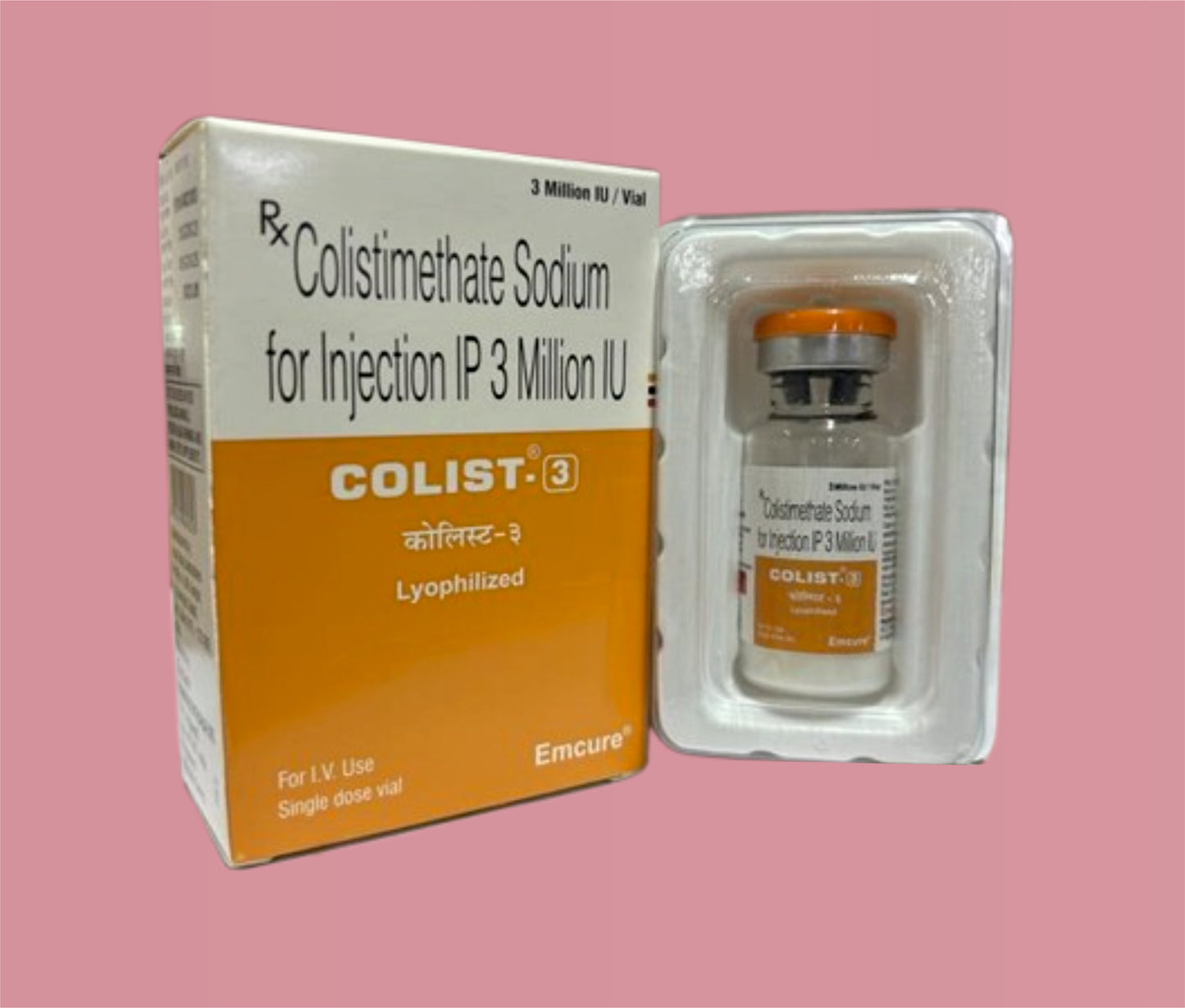 Colist 3 Inj ( Colistimethate Sodium 30,00,000 Iu ) By Emcure