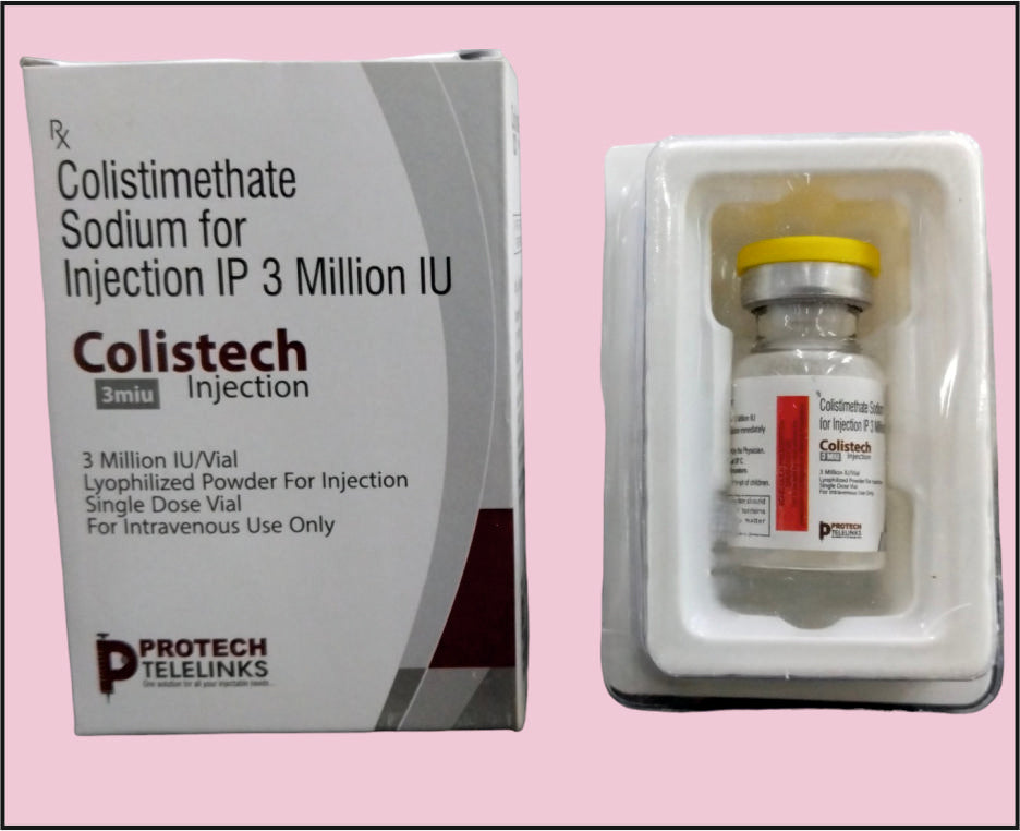 COLISTECH-3 MIU VIAL ( Colistimethate Sodium (3Million Iu) ) by Protech