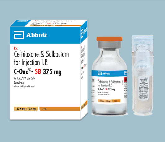 C-ONE SB 375 INJECTION Vial+wfi ( Ceftriaxone 250mg & Sulbactam 125mg ) by Abbott