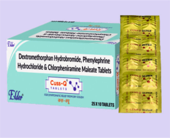 CUSS Q  TAB 10'S ( Dexmethorphan 10mg,Phenylepherine 5mg, CPM 2 mg ) by Elder