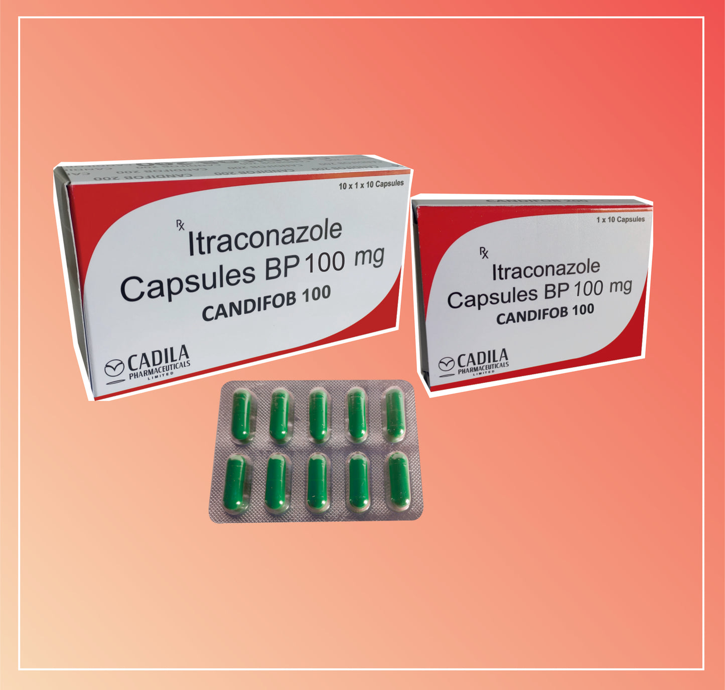 CANDIFOB 100MG CAP 10X10 C (10x10 C) Itraconazole 100 mg