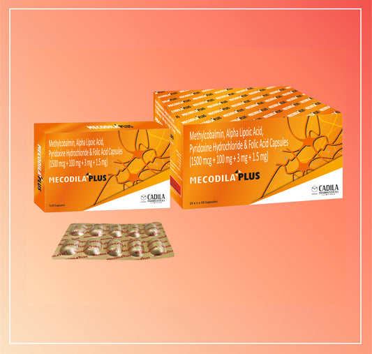 MECODILA PLUS  CAP (15X10 C) Methylcobalamin 1500mcg., Alpha Lipoic Acid USP 100mg, Pyridoxine Hydrochloride 3 mg