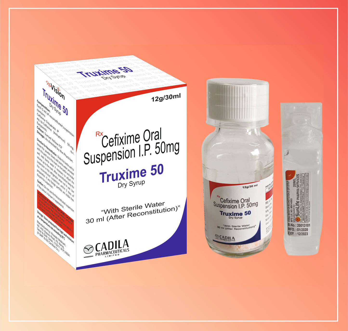 TRUXIME 50MG DRY SYRUP 30 ML (30 ML) Cefixime 50 mg