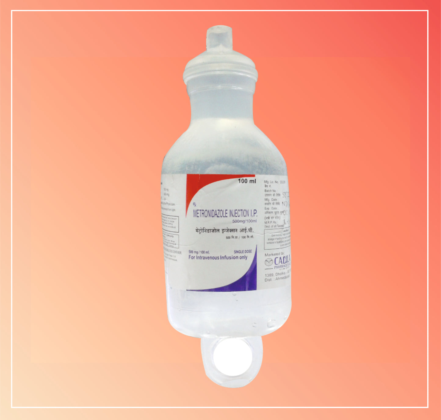 METRONIDAZOLE IV INJ (100 ML) Metronidazole 500mg