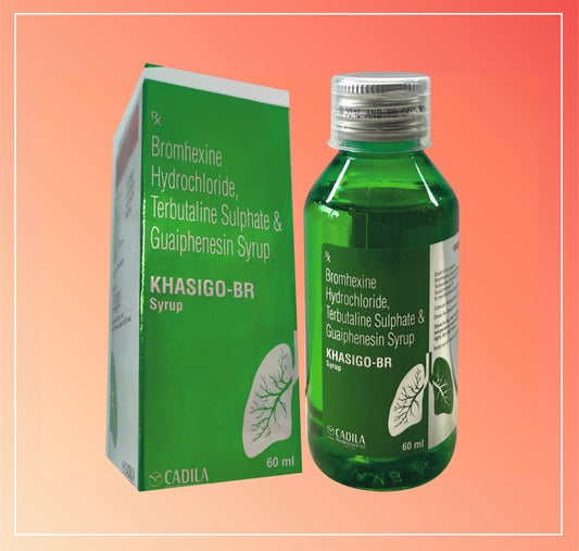 KHASIGO BR 60 ML (1X60 ML) Terbutaline Sulphate 1.25 mg + Bromhexine Hydrochloride 4 mg + Guaiphenesin 50 mg + Menthol 2.5 mg