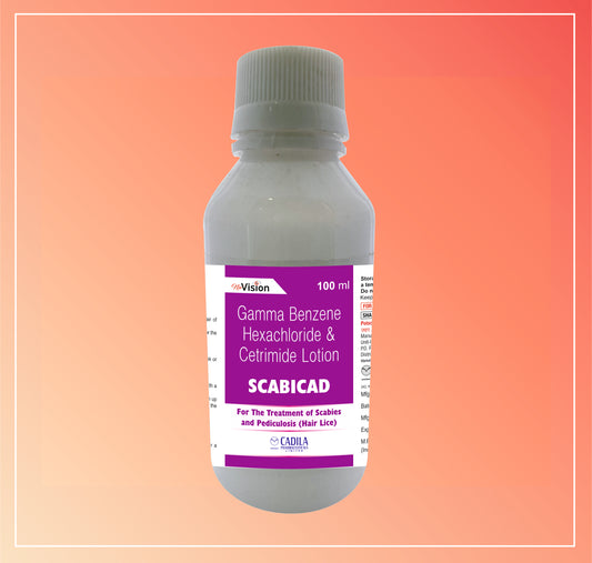 SCABICAD LOTION 100 ML (100 ML) Gamma Benzene Hexachloride 1% w/v+ Cetrimide 0.1%w/v Lotion