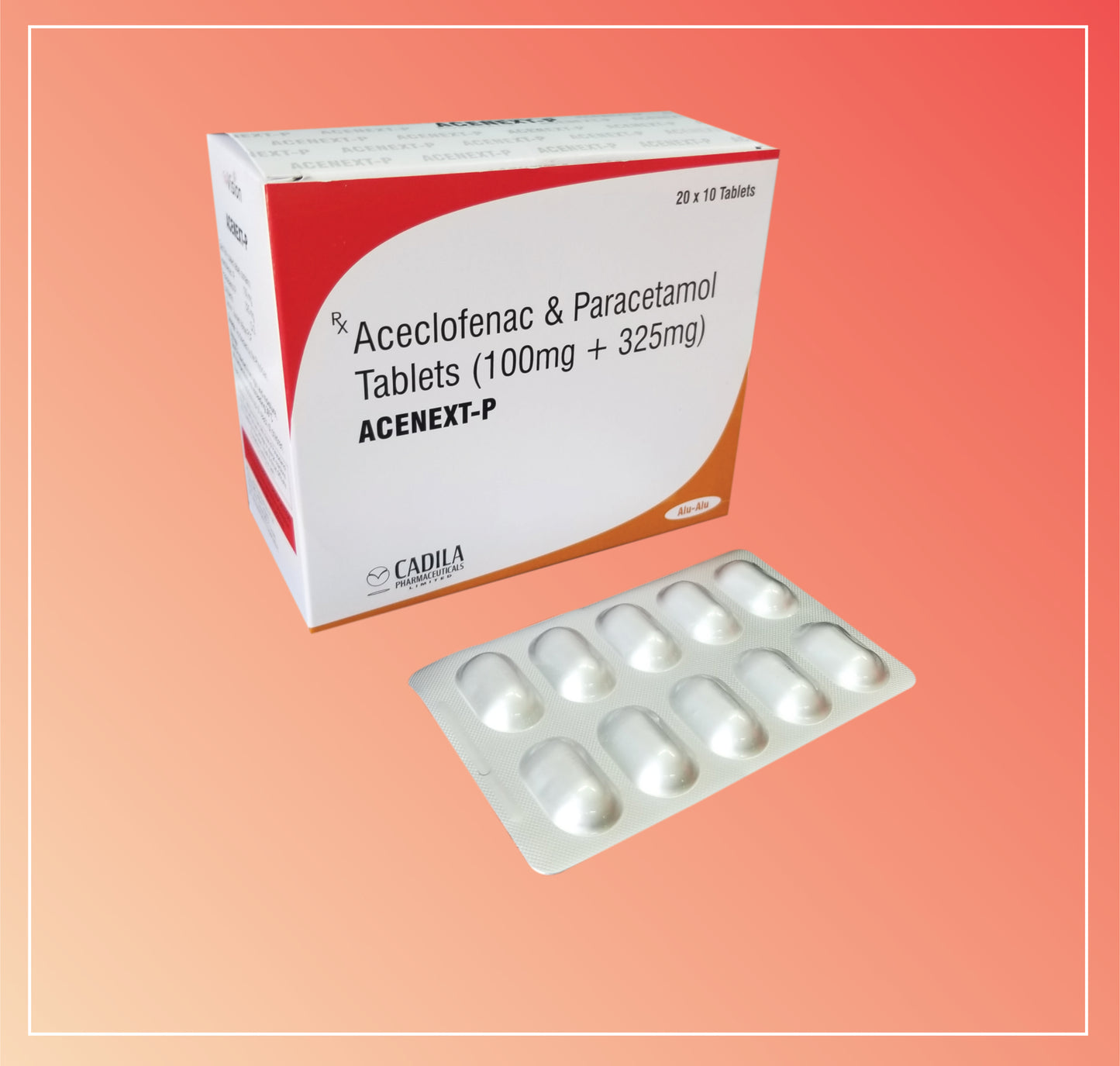 ACENEXT P TAB (ALU-ALU) (20x10T) Aceclofenac 100 mg + Paracetamol 325 mg