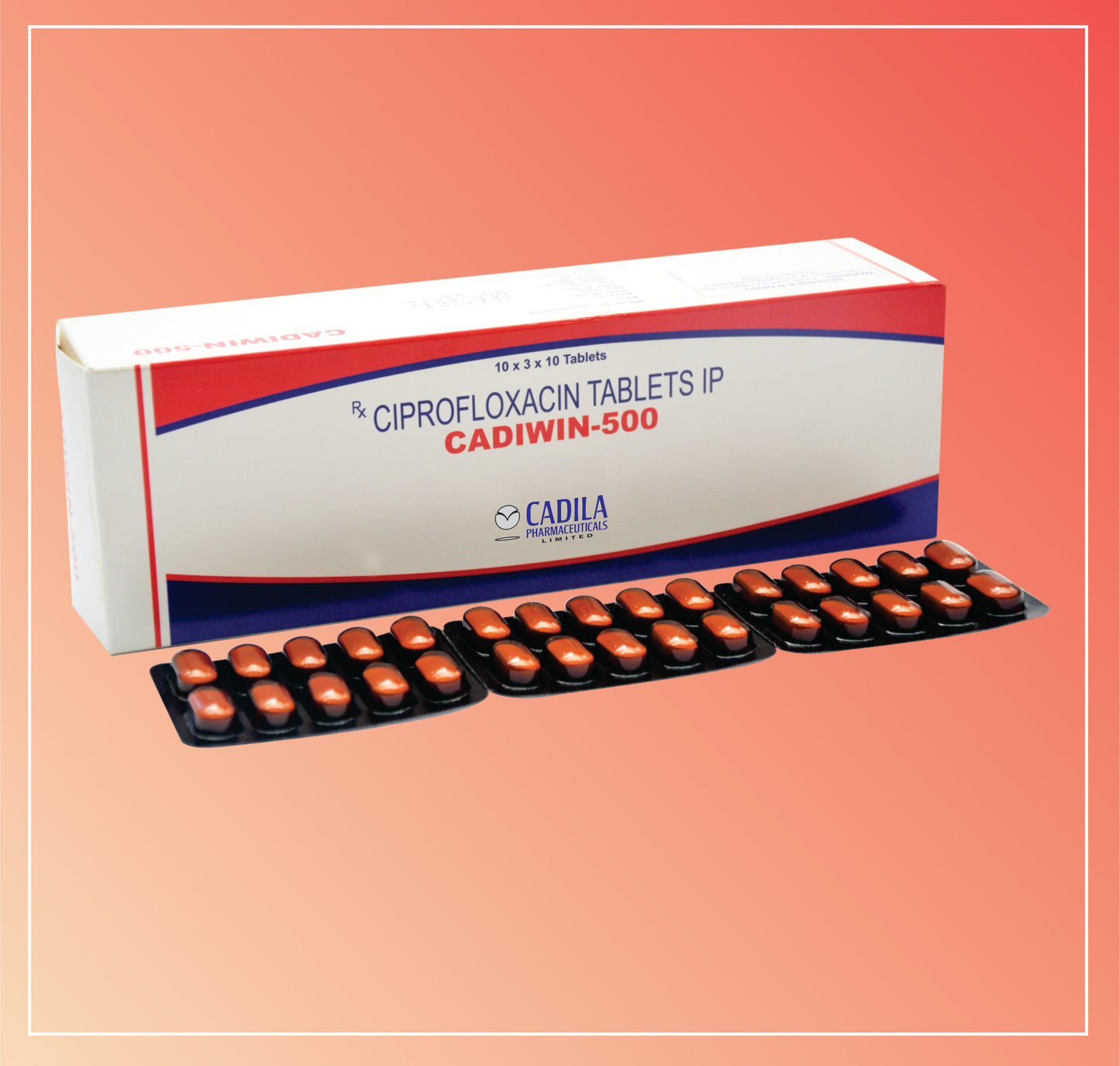 CADIWIN 500MG TAB (30X10 T) Ciprofloxacin 500 mg