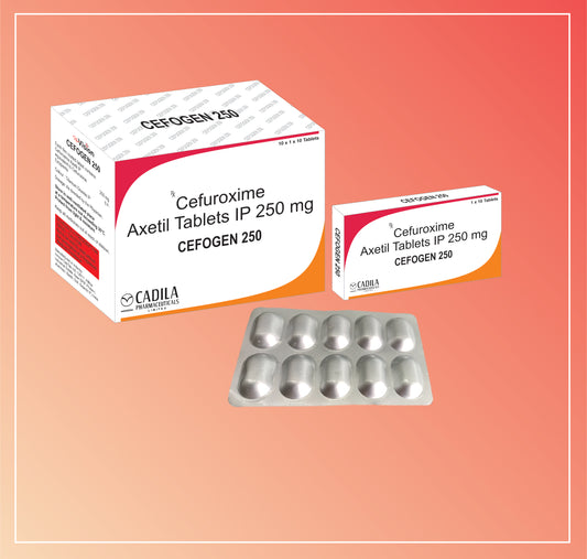 CEFOGEN 250 TAB 10X10 T (10X10 T) Cefuroxime Axetil 250 mg