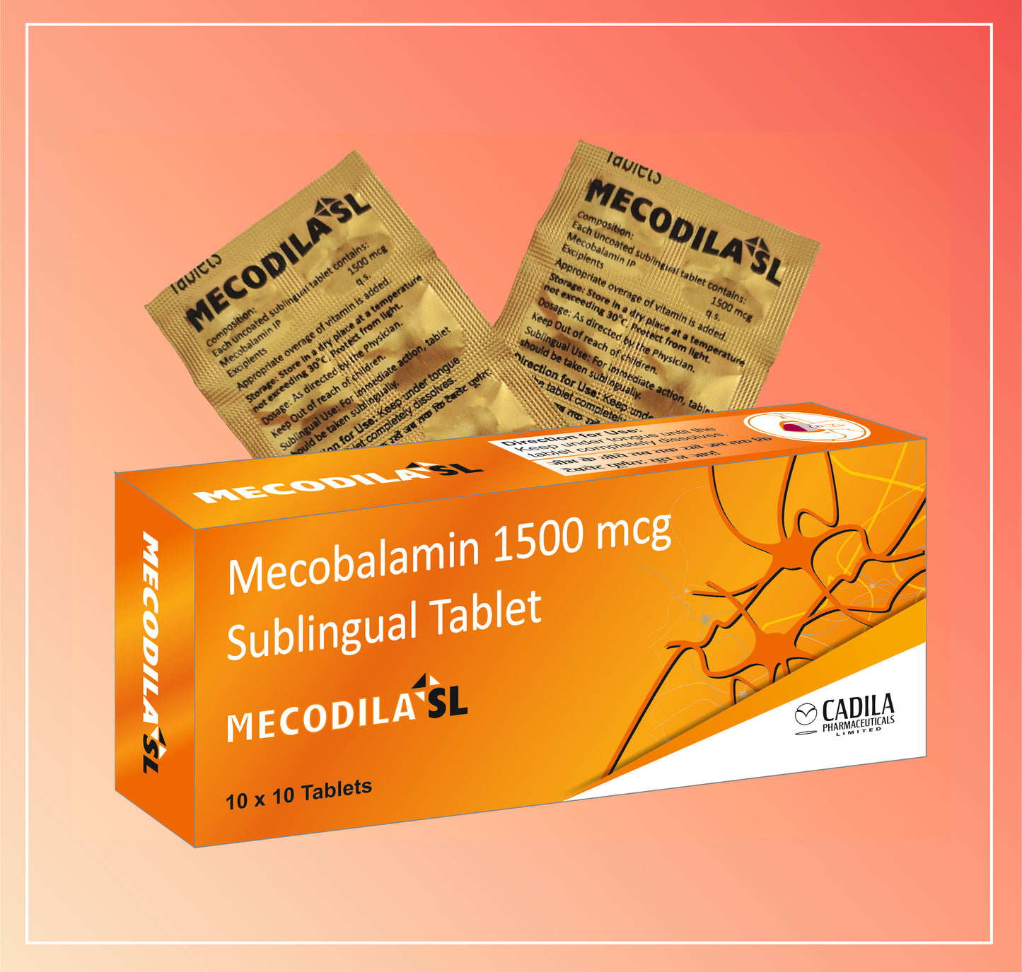 MECODILA SL TAB 10X10 T (10X10 T) Mecobalamin 1500 mcg