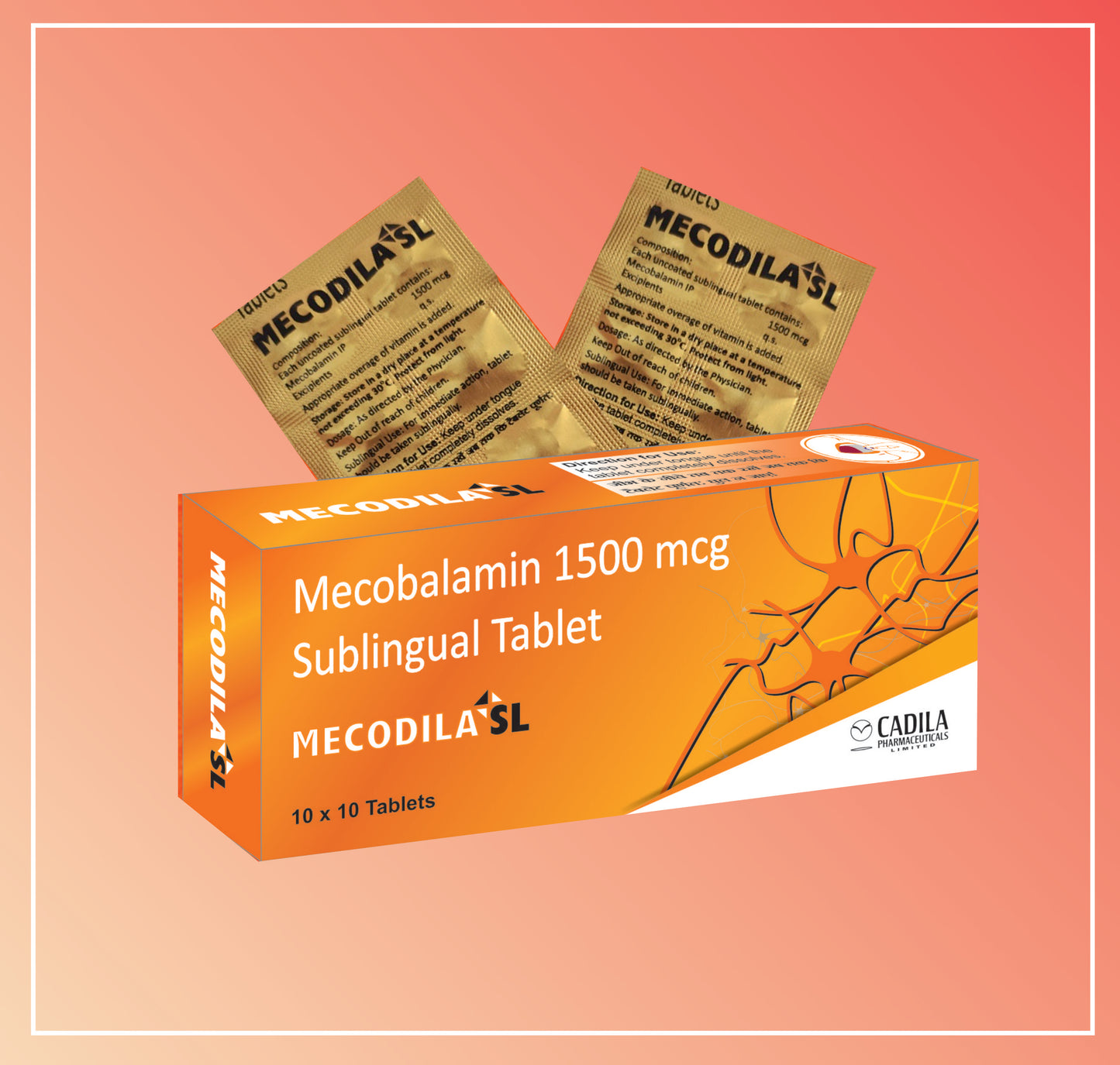 MECODILA SL TAB (20X10 T) Mecobalamin 1500 mcg  by Cadila