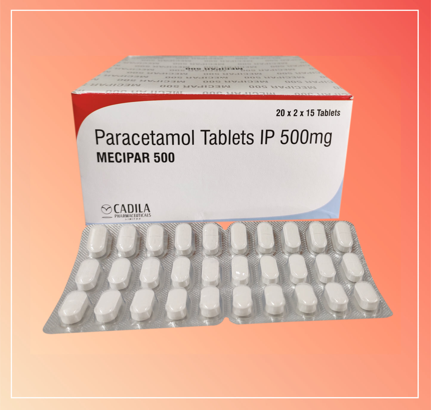 MECIPAR 500MG TAB 40X15 T (40X15 T) Paracetamol Tab. 500 mg