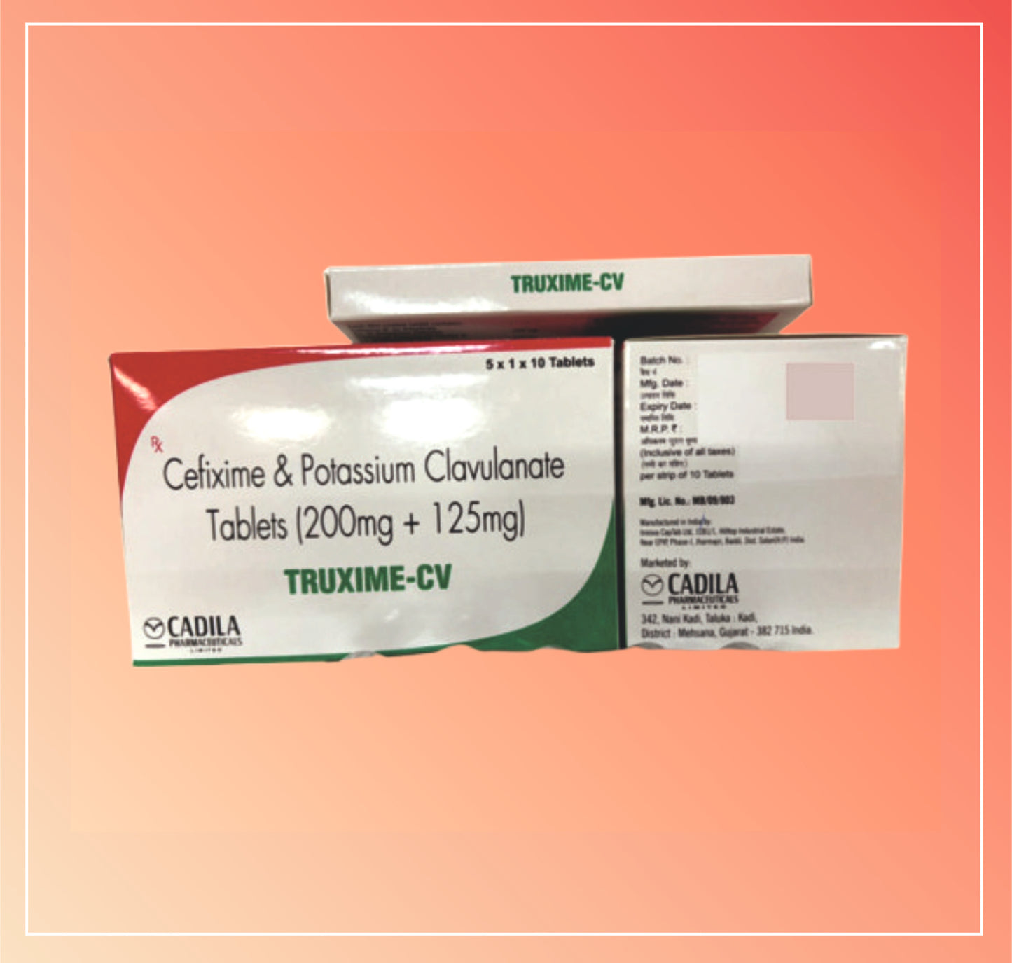 TRUXIME CV TAB 5X10 T (5x10 T) Cefixime 200 mg + Clavulanic Acid 125 mg