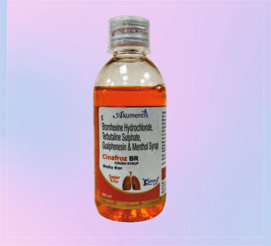 Cinafroz-Br Syrup 100Ml 1x100ML Bromhexine 4 Mg + Terbutaline 1.25 Mg + Guaifenesin 50 Mg + Menthol 0.5 Mg   by Akumentis