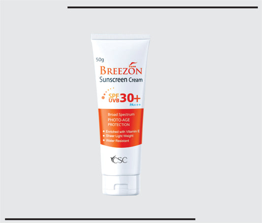 Breezon 30 SPF 50g (Octyl methoxy cinnamate, Benzophenone-3, Avobenzone, titanium dioxide & Vitamin E) by CSC