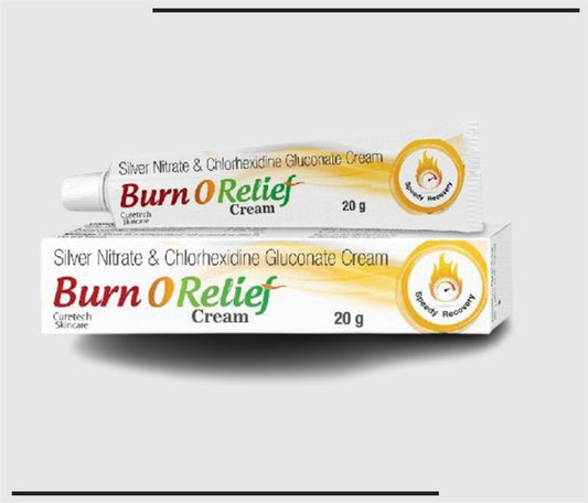 Burn O Relief  20g (Silver Nitrate 0.20% w/w+ Chlorhexidine Gluconate 0.20% w/w Cream) by CSC