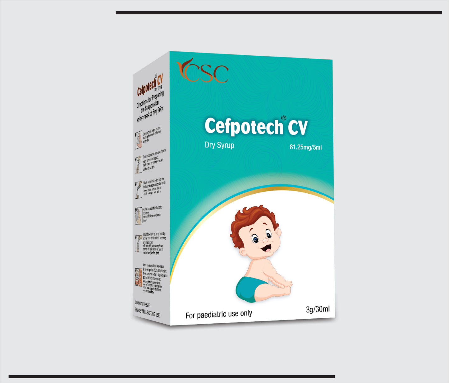 Cefpotech CV 30ml (30 ml) Cefpodoxime 50mg + Clavulanic acid 31.25 mg  by CSC