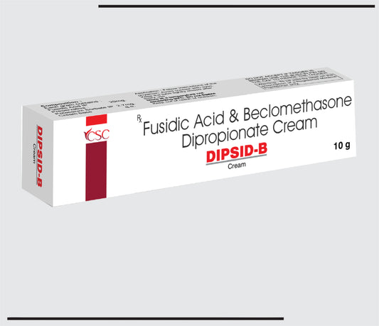 Dipsid-B  (10g) Fusidic Acid 2.00% w/w & Beclomethasone Dipropionate 0.025% w/w by CSC