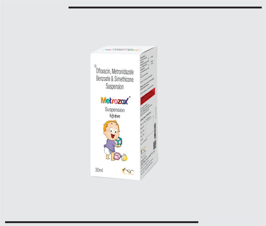 Metrozox 30ml (Ofloxacin 50mg + Metronidazole 120mg + Simethicone 10mg) by CSC