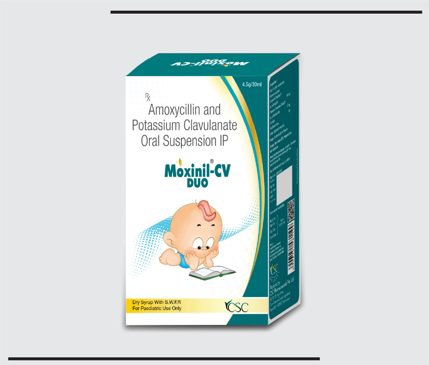Moxinil CV Duo (30 ml ) Amoxycillian 400 mg + Clavulanic acid 57 mg  by CSC