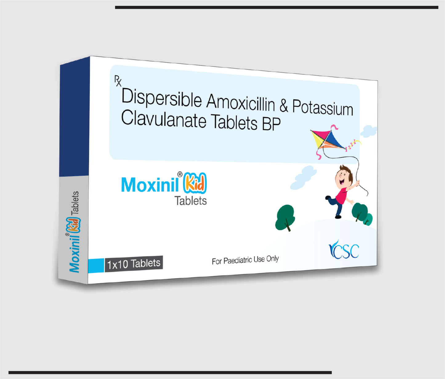 Moxinil Kid (10x1x10)Dispersible Amoxicillin 200mg & Potassium Clavulanate 28.5 mg  by CSC