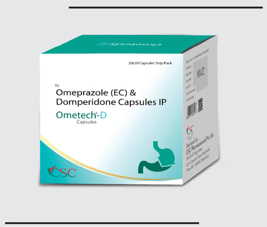 Ometech D (20x20)Omeprazole 20 mg & Domperidone 10 mg by CSC