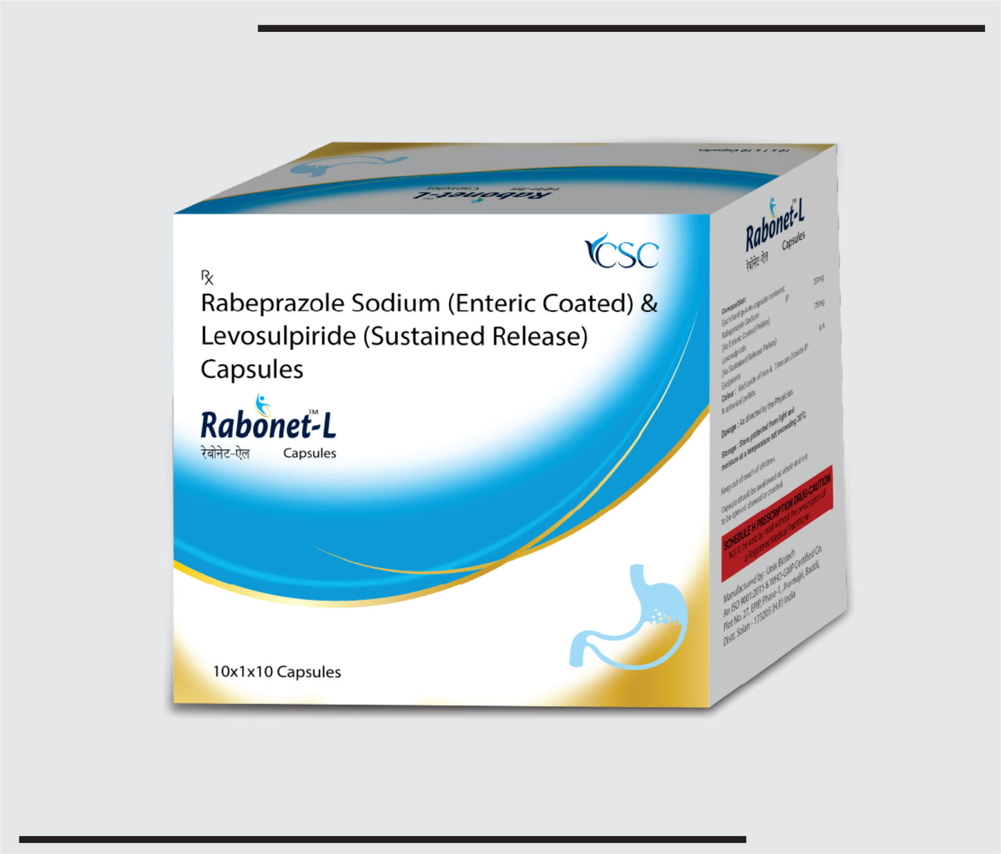 Rabonet L (10x1x10 ) Rabeprazole 20 mg + Levosulpride 75 mg SR by CSC1