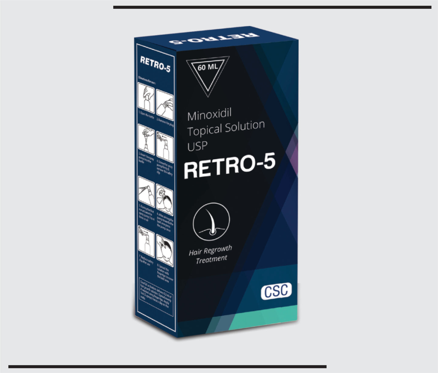 Retro 5 (60ml ) Minoxidil Solution 5%  by CSC1