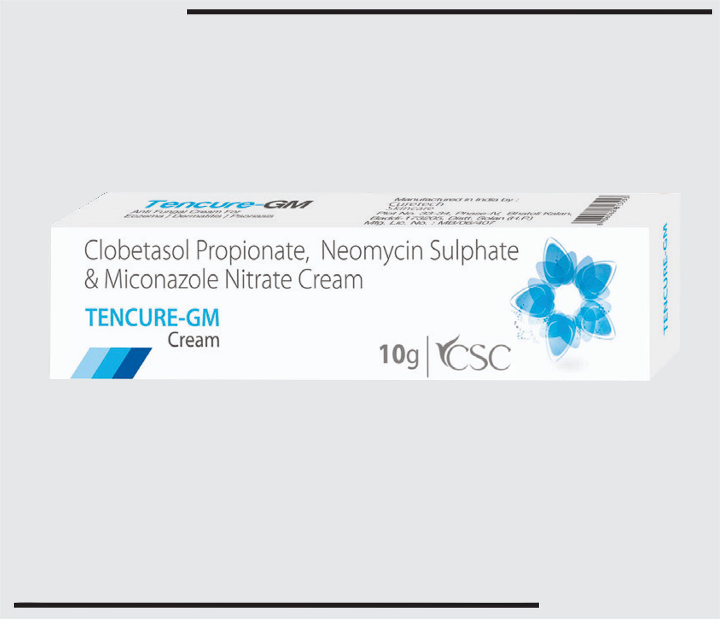 Tencure GM  (20g ) Clobetasol Pro.0.05% + Neomycin Sul.0.5% + Miconazole.2%  by CSC1